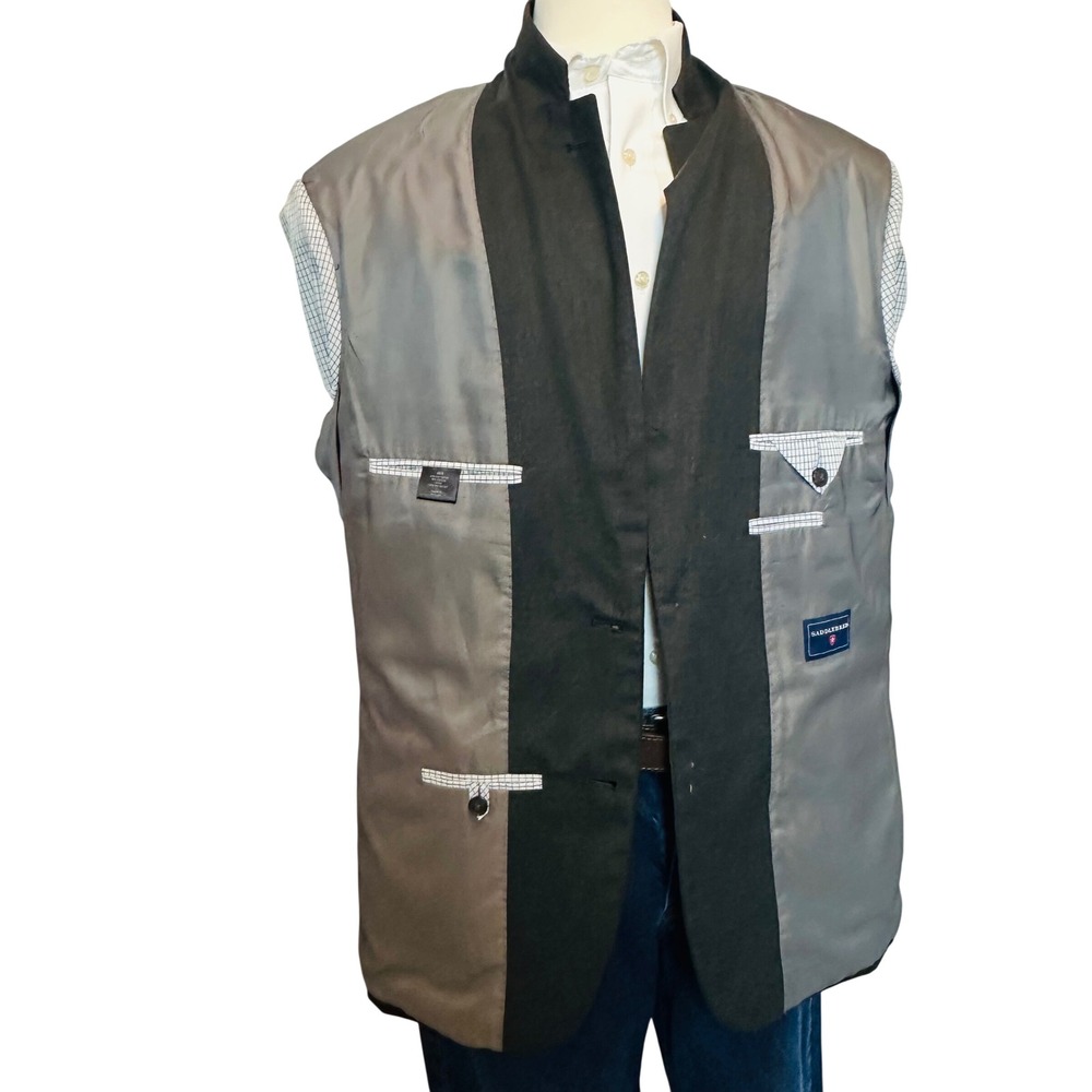 Saddlebred Mens Blazer Jacket Charcoal Grey 46R Two Button Vented sport coat - Picture 5 of 9